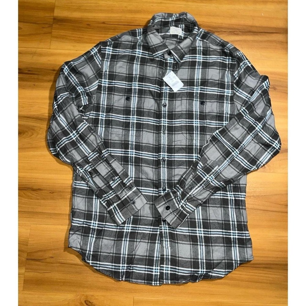 Mens NWT J. Crew Plaid Flannel Button-Front Long Sleeve Pockets Shirt